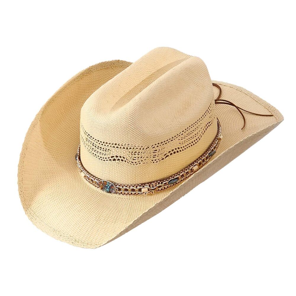 5790 Straw Cowboy Hat with Elastic Sweatband - Authentic Western Style